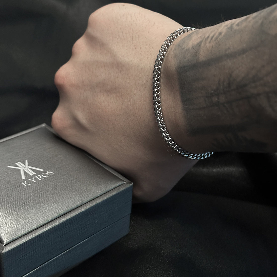 Eclipse Silver Chain Men Bracelet