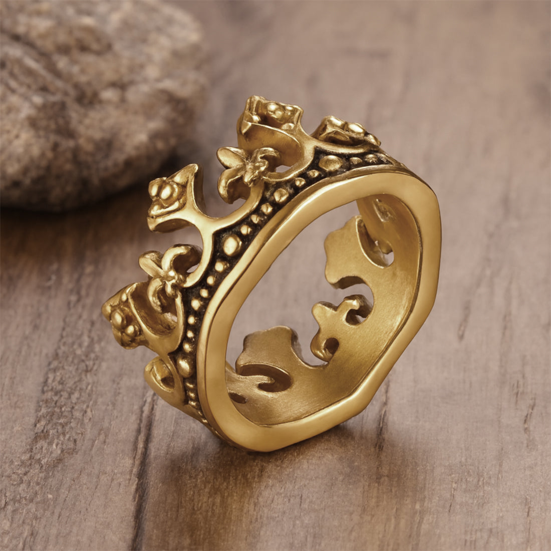 Crowncut Gold Men Ring