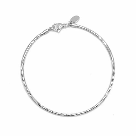 Obsidian Silver Chain Men Bracelet