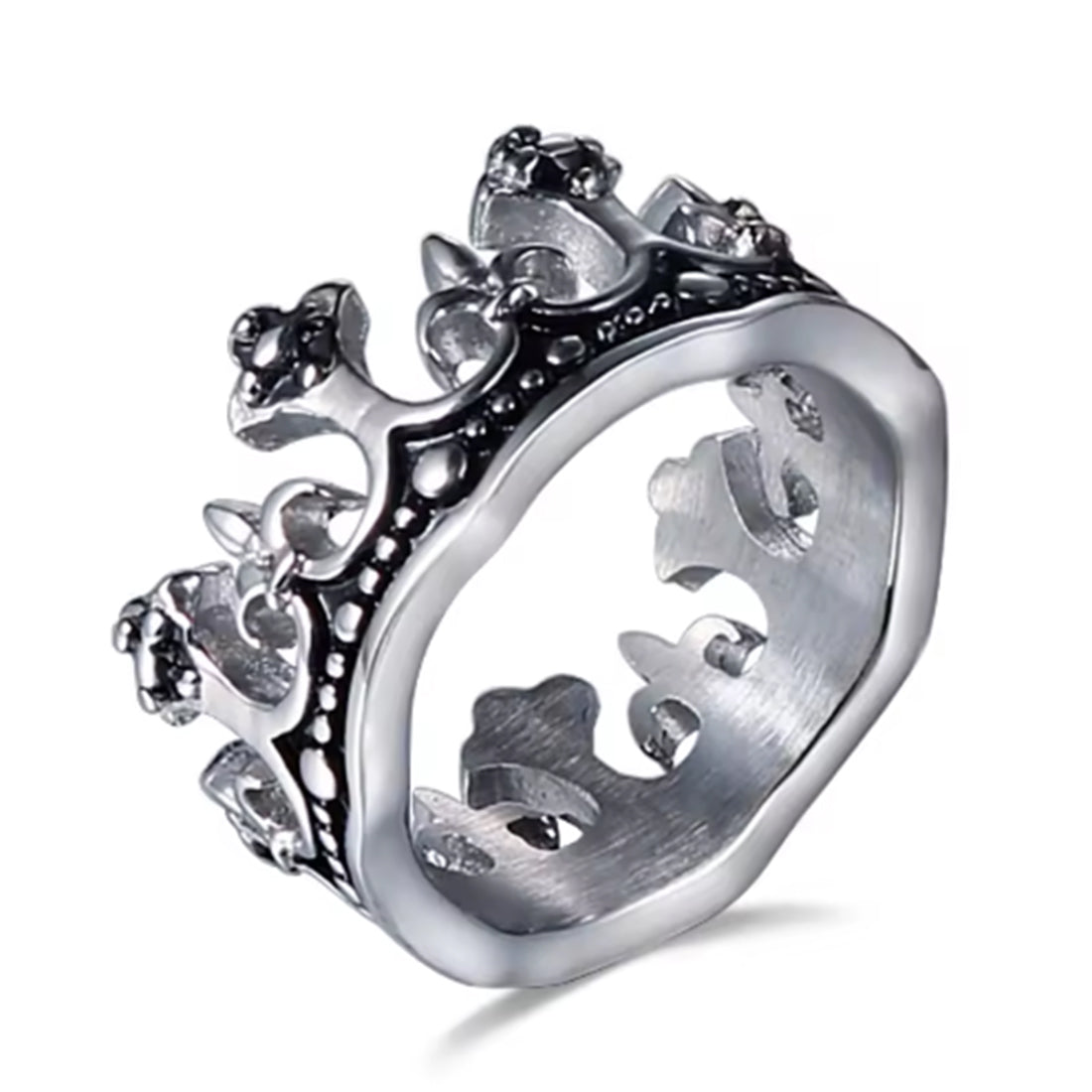 Crowncut Silver Men Ring