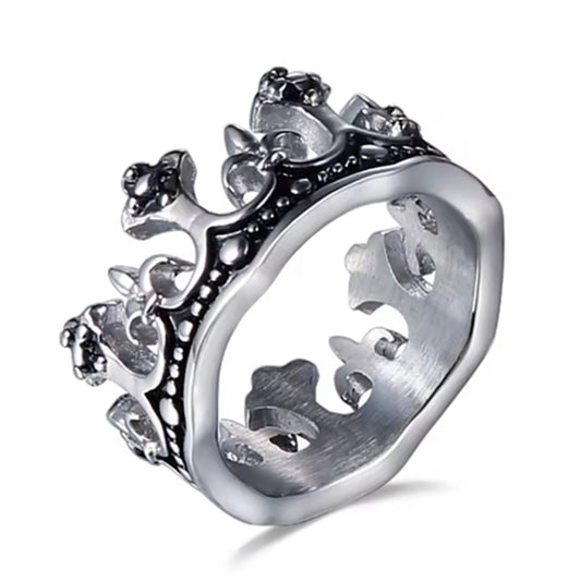 Crowncut Silver Men Ring