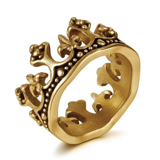 Crowncut Gold Men Ring