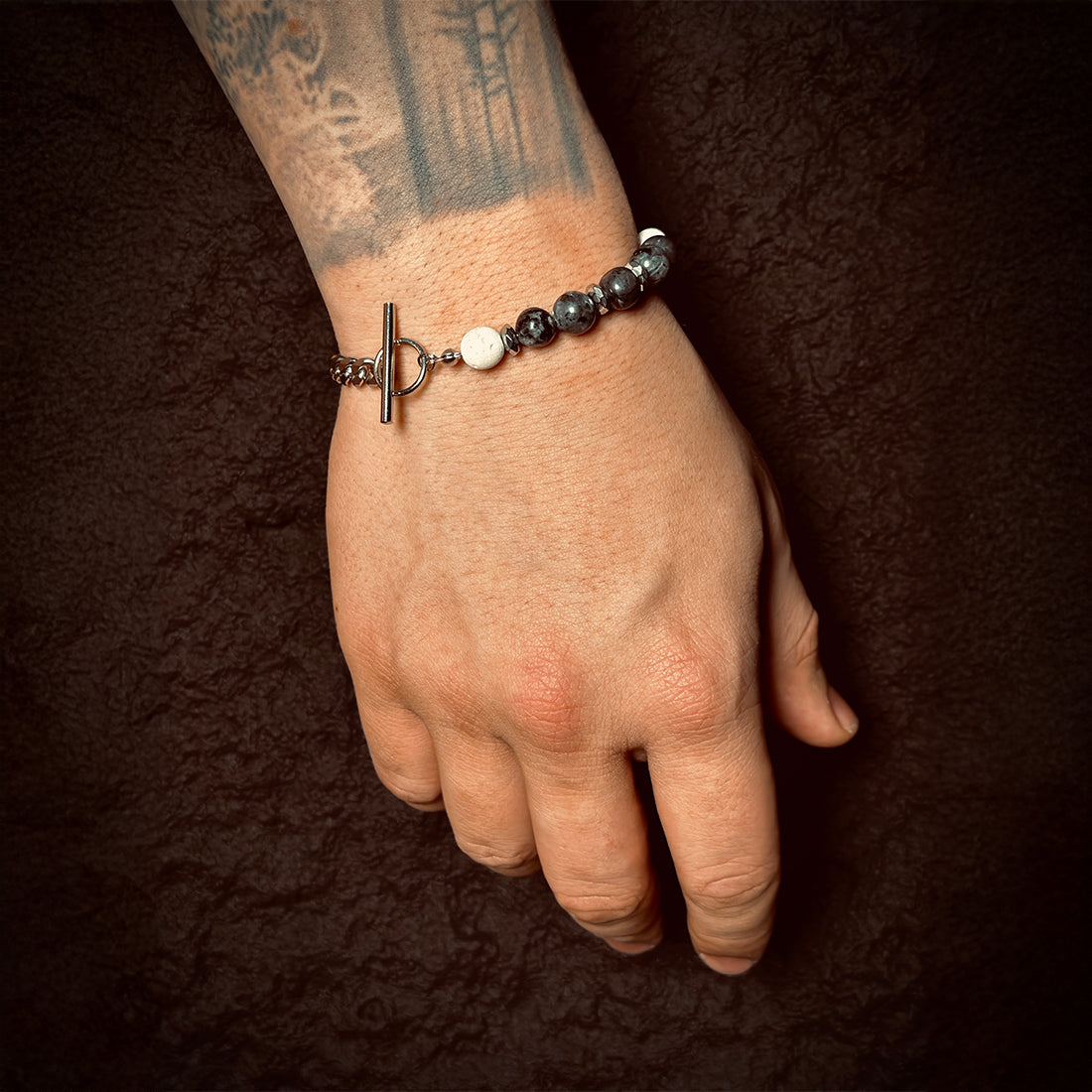 Shadow Pearl Men Bracelet