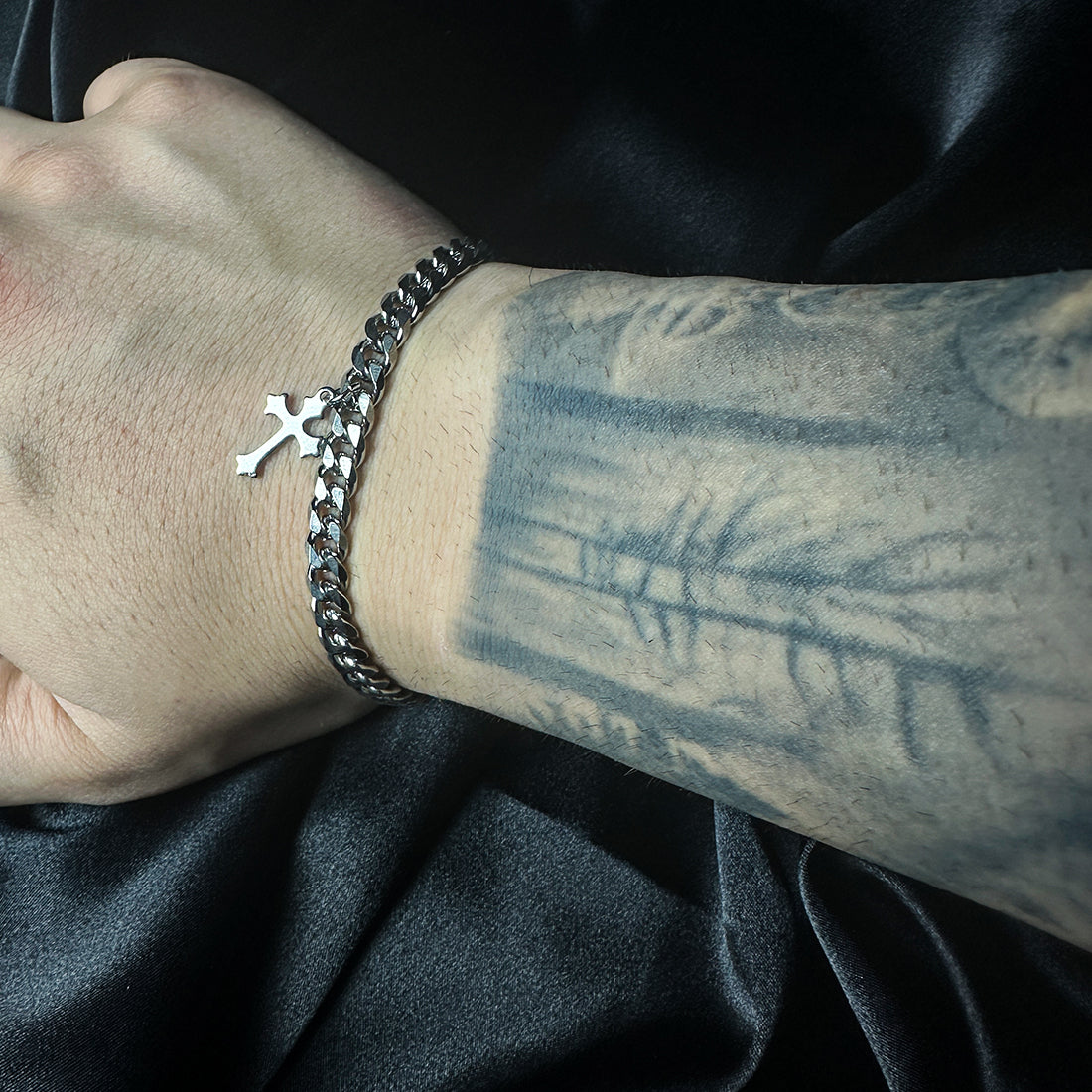 Cross Chain Men Bracelet